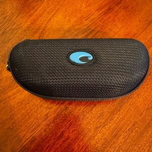 Costa Del Mar Sunglasses Case Hard Shell Black Blue Logo Travel Protective Case